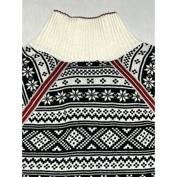 Eddie Bauer Nordic Ski Fair Isle Sweater Womens Small 1/4 Zip Mock Neck Pullover - Picture 5 of 15